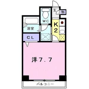マイルストーン立町(1K/4階)の間取り写真