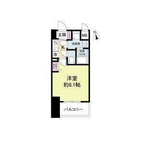 ディームス江坂(1K/2階)の間取り写真