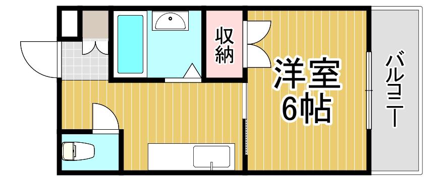 カームカーサ(1K/2階)の間取り写真