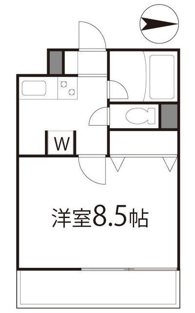 ファインクレスト笹塚(1K/3階)の間取り写真