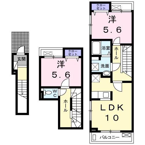 ルピナス(2LDK/2階)の間取り写真