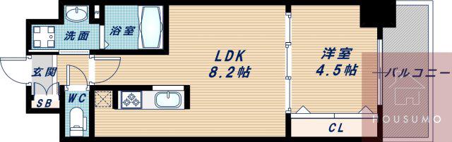 セノアタワー新大阪(1LDK/3階)の間取り写真