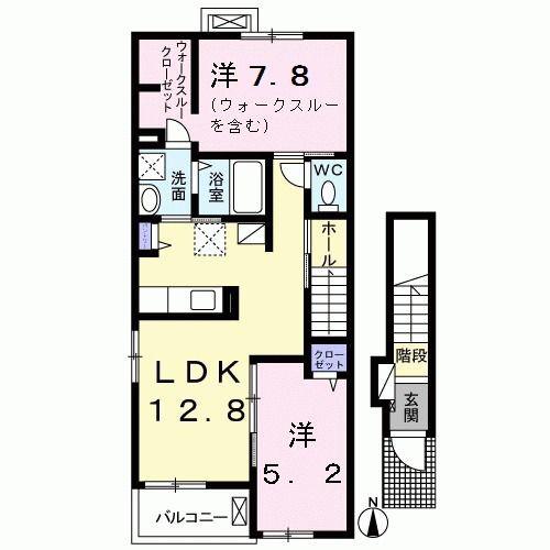 アーバンパレス2号館(2LDK/2階)の間取り写真