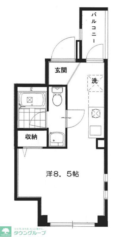 ファブール中村橋(ワンルーム/4階)の間取り写真
