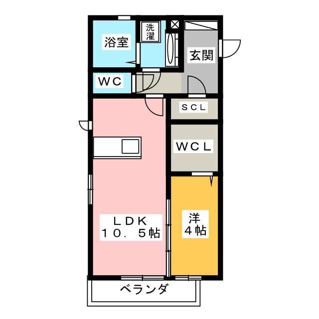 プランドールHA(1LDK/2階)の間取り写真
