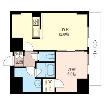 リアン川口(1LDK/7階)の間取り写真