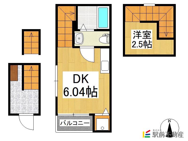 ガレット名島(1DK/1階)の間取り写真