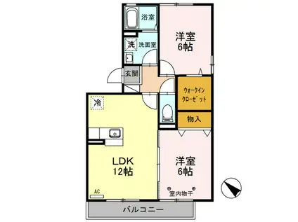 D-ROOM MATSUYA E301(2LDK/3階)の間取り写真