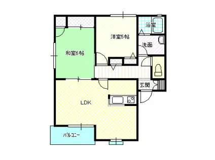 ディアス福成 A(2LDK/2階)の間取り写真