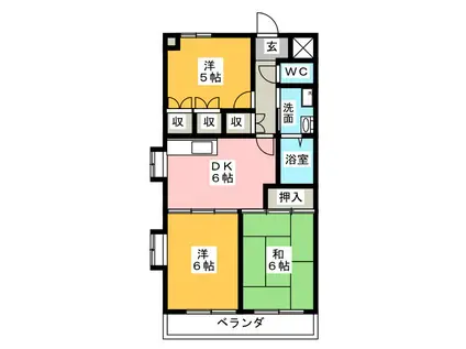 メゾン有東坂(3DK/2階)の間取り写真
