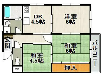 村上マンション(3DK/4階)の間取り写真