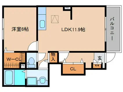 モントレゾール(1LDK/1階)の間取り写真