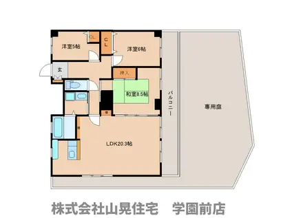 パークヴィレッジ学園前A-12(3LDK/1階)の間取り写真