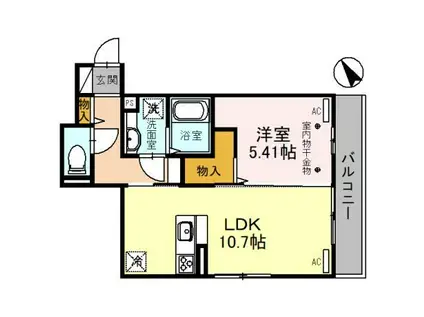 コンフォート上和田(1LDK/2階)の間取り写真