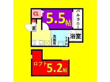 地下鉄東山線 岩塚駅 徒歩8分 2階建 築7年(1K/2階)の間取り写真