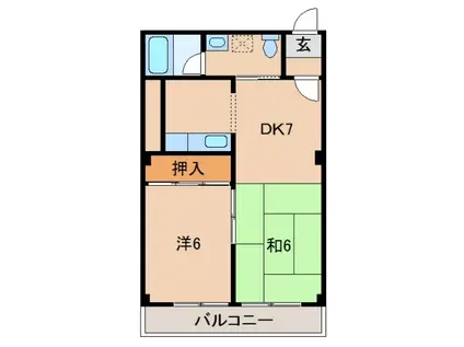 和歌浦マンション(2DK/3階)の間取り写真