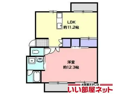 吉原マンション(1LDK/1階)の間取り写真