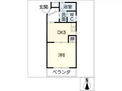 ビラ藤久(1DK/1階)の間取り写真