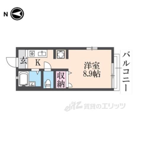 ディアス北花山Ⅱ(ワンルーム/1階)の間取り写真