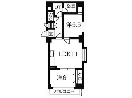 紫苑大通(2LDK/5階)の間取り写真