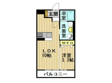 BIZ STAY 弘前(1LDK/1階)の間取り写真