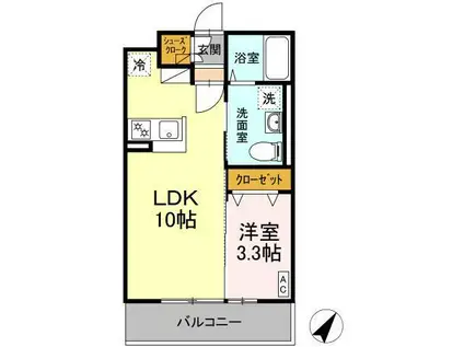 BIZ STAY 弘前(1LDK/1階)の間取り写真