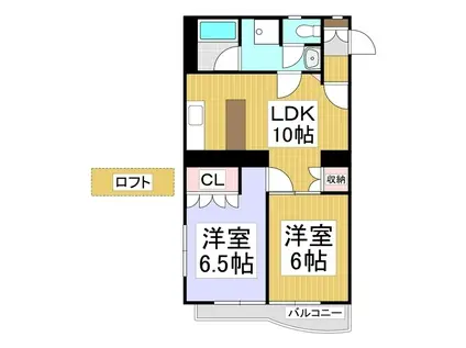 WINDY ONE AOKI(2LDK/3階)の間取り写真