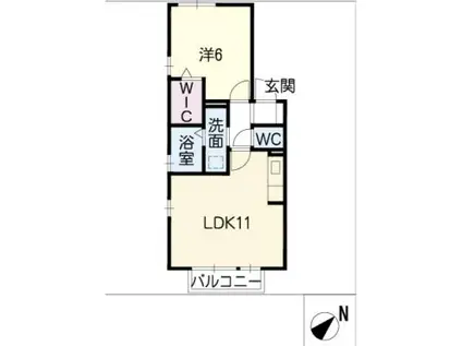 セジュール(1LDK/1階)の間取り写真