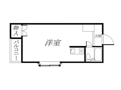アンフィニィ・津之江I(ワンルーム/2階)の間取り写真