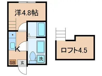 LIFE SNAP 金町(1K/1階)の間取り写真