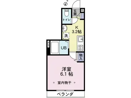 クレセント西新宿II(1K/2階)の間取り写真