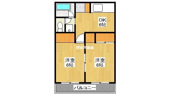 城西マンション2(2DK/2階)の間取り写真