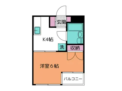 第2久能ビル(1K/4階)の間取り写真