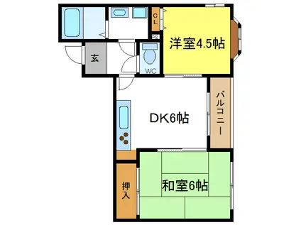 エトルアンボーテ(2LDK/5階)の間取り写真