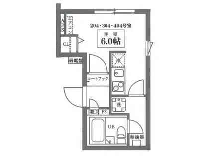COCOCUBE井草(ワンルーム/3階)の間取り写真