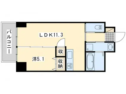 MDIフォレストガーデン三ヶ森(1LDK/3階)の間取り写真