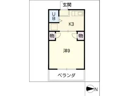 石川マンション(1K/1階)の間取り写真