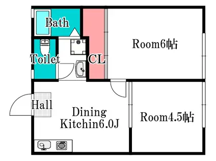 CACHE-CASHE HOUSE(2DK/2階)の間取り写真