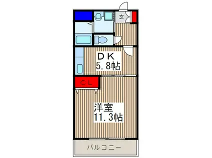 SKマンション5(1DK/1階)の間取り写真