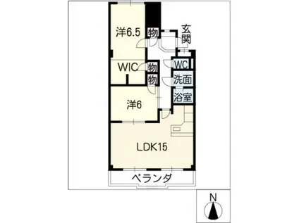 グレース山の手(2LDK/2階)の間取り写真