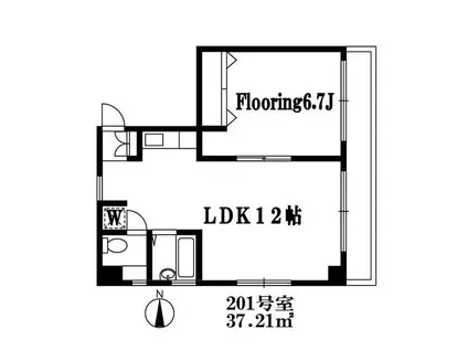 パークアベニュー(1LDK/1階)の間取り写真