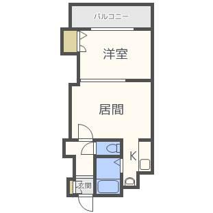 シャトーム壱番館(1DK/3階)の間取り写真