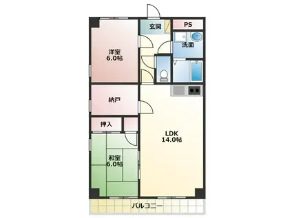 フィオーレ大山I(2SLDK/1階)の間取り写真