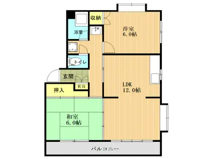 ハイムプライマリー(2LDK/3階)の間取り写真