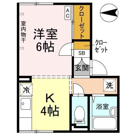 コーポ岩崎(1K/1階)の間取り写真