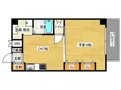 マハロリゾート(1DK/6階)の間取り写真