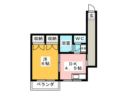 ウエスト VILLAGE 91(1DK/1階)の間取り写真