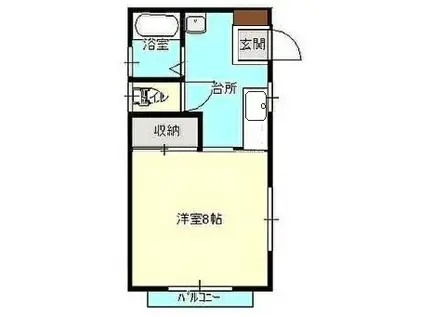 ローズハウス津志田(1K/1階)の間取り写真