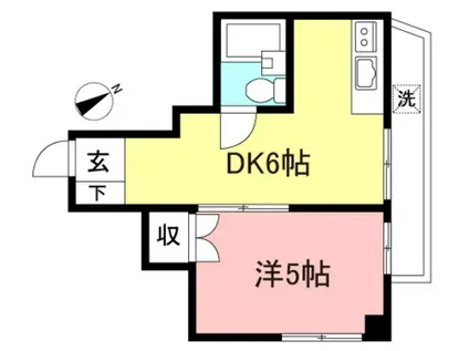 経堂ビューフラッツ(1DK/2階)の間取り写真