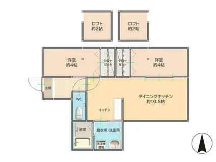 グレイスリーコート大森(2LDK/2階)の間取り写真